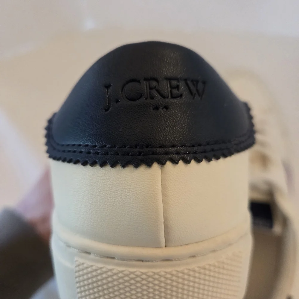 J Crew Factory Striped Road Trip Sneakers White with Multicolor Stripes Sz 7.5